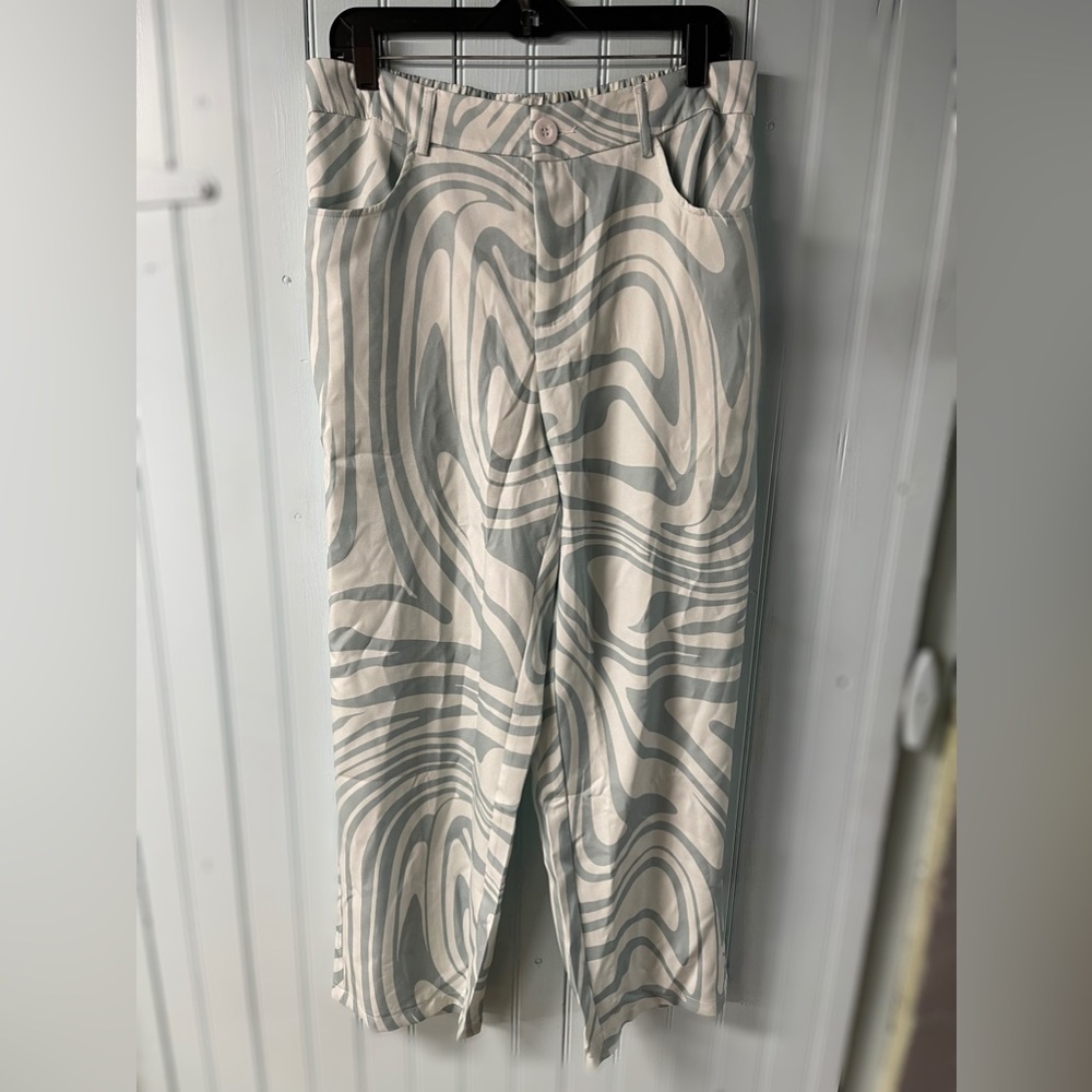 SHEIN graphic wide leg pants